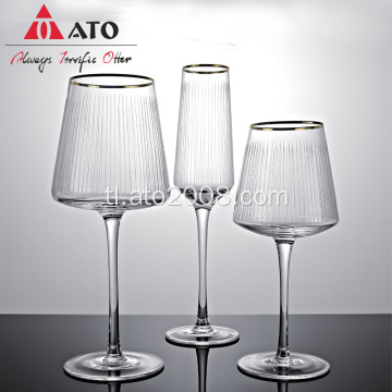 Vertical etched line red wine baso